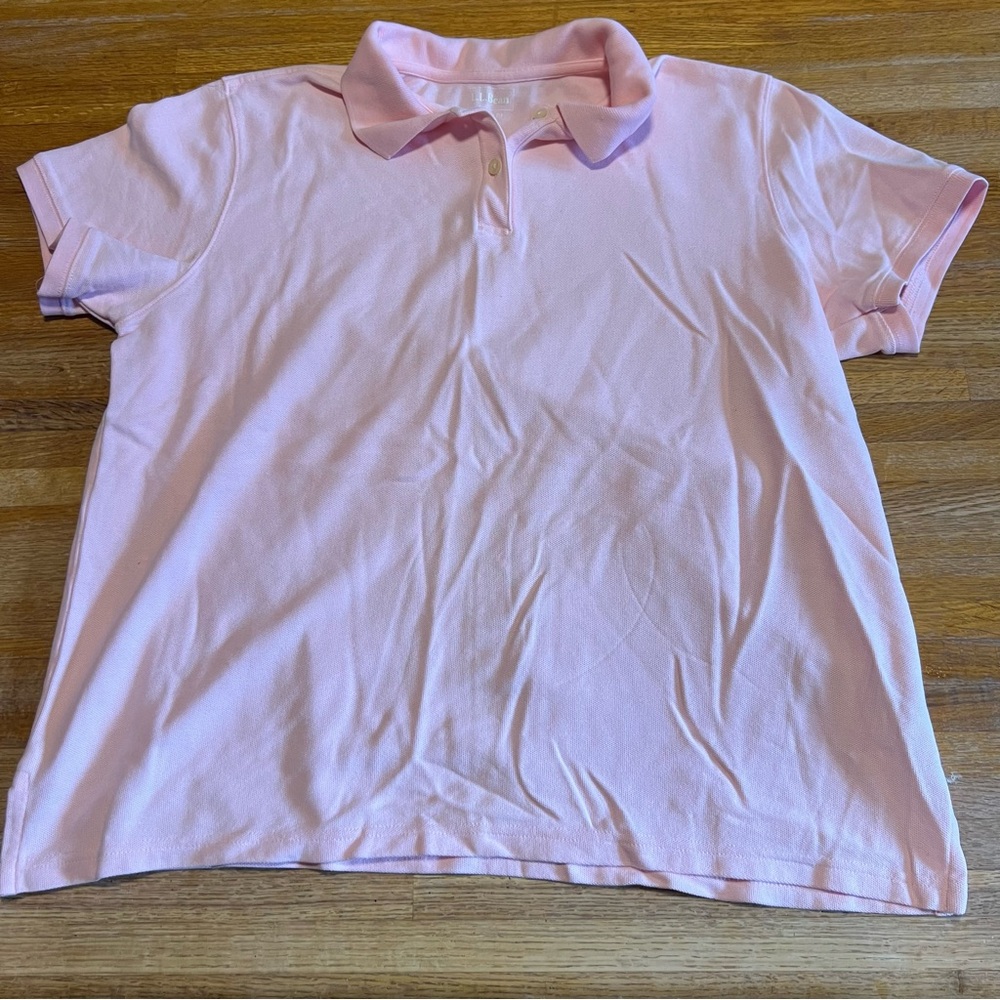 L.L. Bean Men‎ LG Pink Relaxed Fit Collared Short Sleeve Golf Casual Polo Shirt